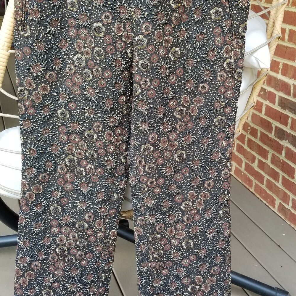 ROCHAS Straight-fit jacquard trousers, lurex stretch. Made in Italy.